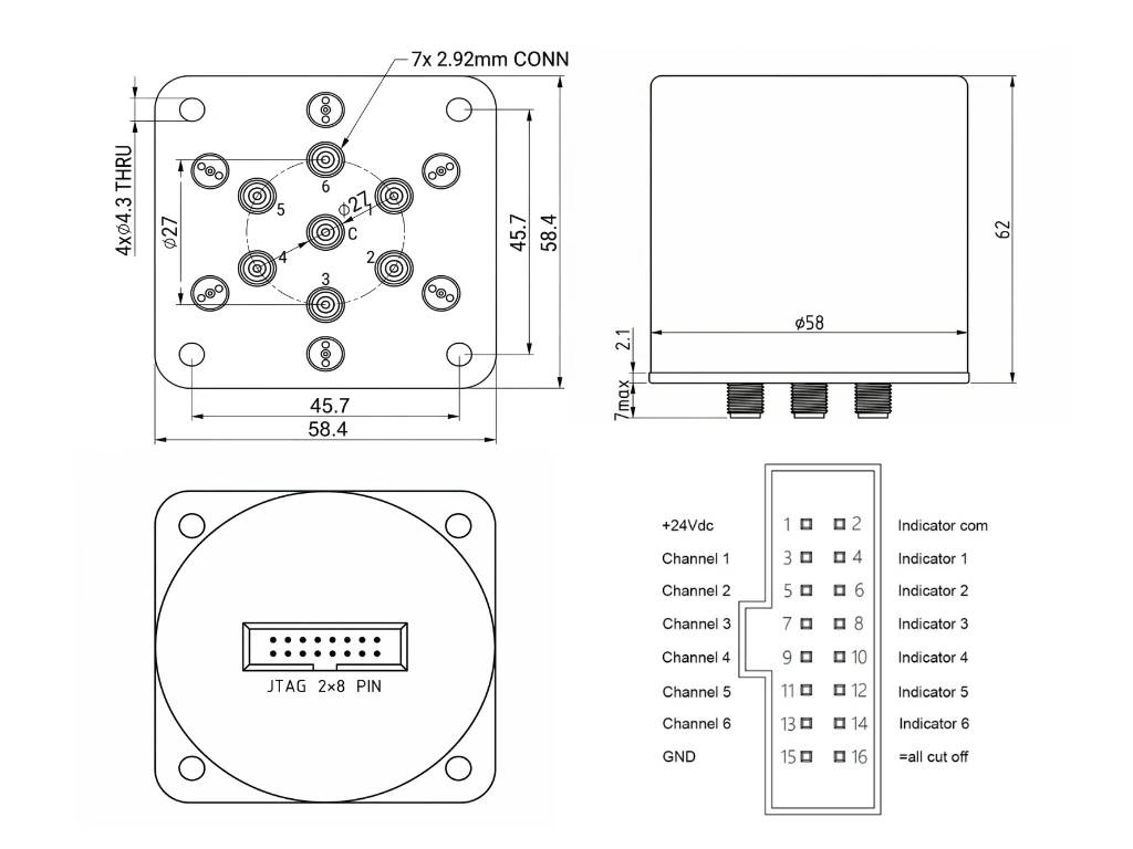 ERS-0000-18000-SP6T-24P-MOD-A outline drawing with dimensions
