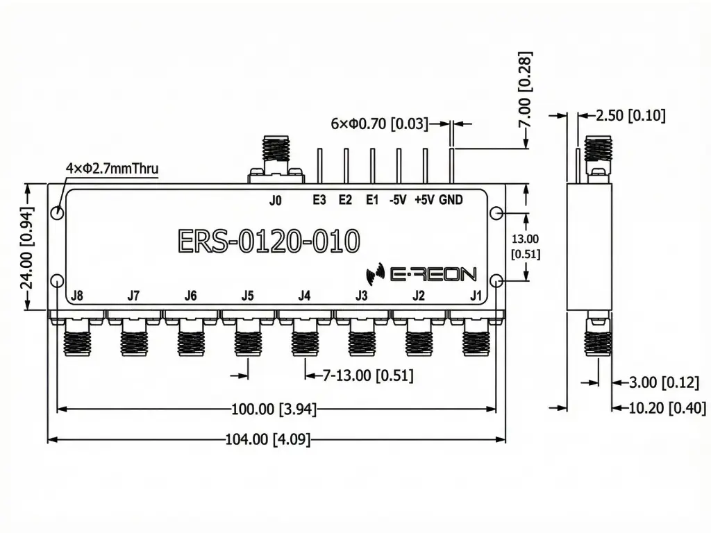 ERS-0120-010 outline drawing with dimensions